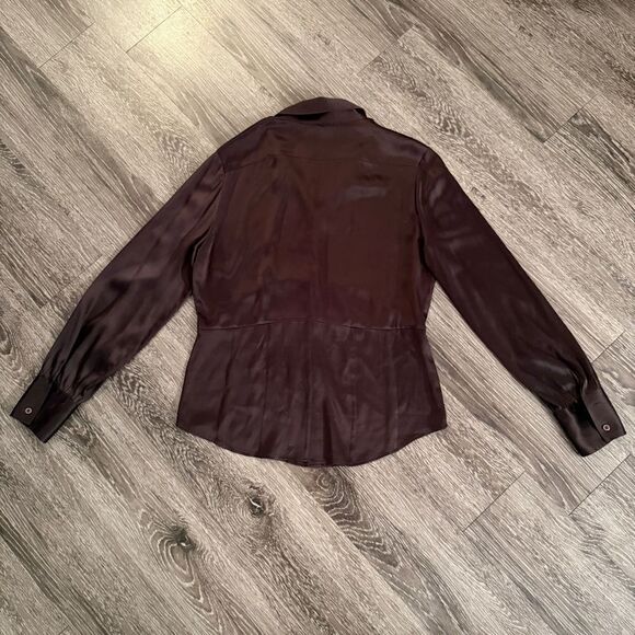 Vintage Anne Klein Brown Silk Button Up - Picture 8 of 8